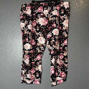 Floral Lounge Pants Women’s Size XL Pink White Black Pajama Bottoms